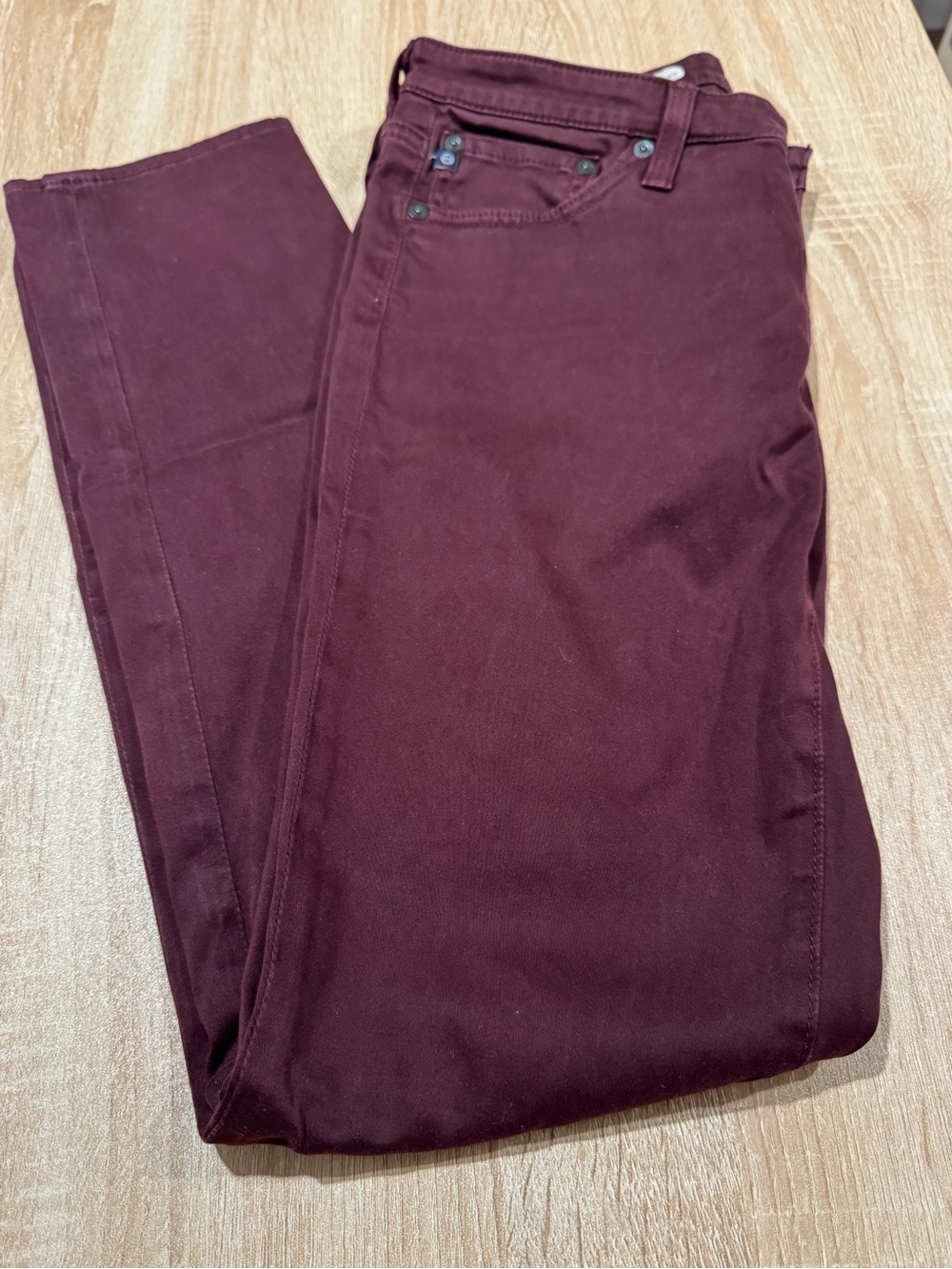 AG Adriano Goldschmied women’s maroon/wine slim jean size 28R